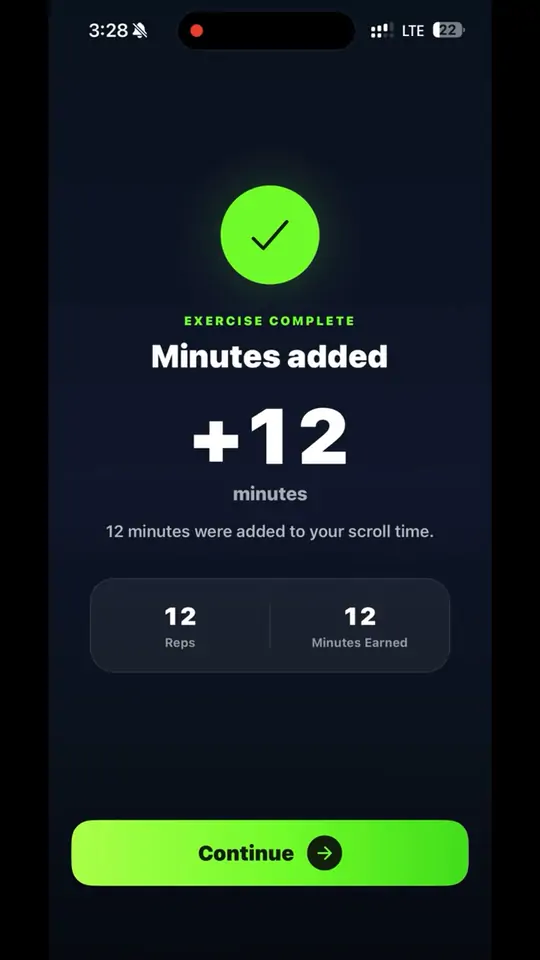 Unscroll app requiring a quick workout before scrolling